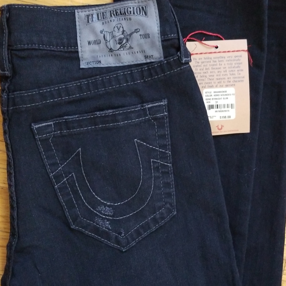 NWT Sz 31 True Religion Geno Straight Slim